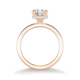 Sincerely Springer's Engagement Ring 14k Rose Gold Round Solitaire Engagement Setting with Hidden Halo 6.5mm / 6.5