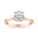 Sincerely Springer's Engagement Ring 14k Rose Gold Round Solitaire Engagement Setting with Hidden Halo 6.5mm / 6.5