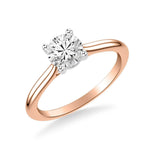 Sincerely Springer's Engagement Ring 14k Rose Gold Round Solitaire Engagement Setting with White Gold Head 6.5mm / 6.5