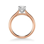 Sincerely Springer's Engagement Ring 14k Rose Gold Round Solitaire Engagement Setting with White Gold Head 6.5mm / 6.5
