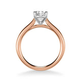 Sincerely Springer's Engagement Ring 14k Rose Gold Round Solitaire Engagement Setting with White Gold Head 6.5mm / 6.5