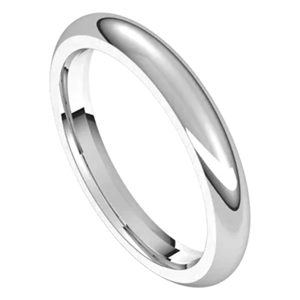 Sincerely Springer's Wedding Band 14k White Gold 3mm Comfort Fit Half Round Wedding Band 6