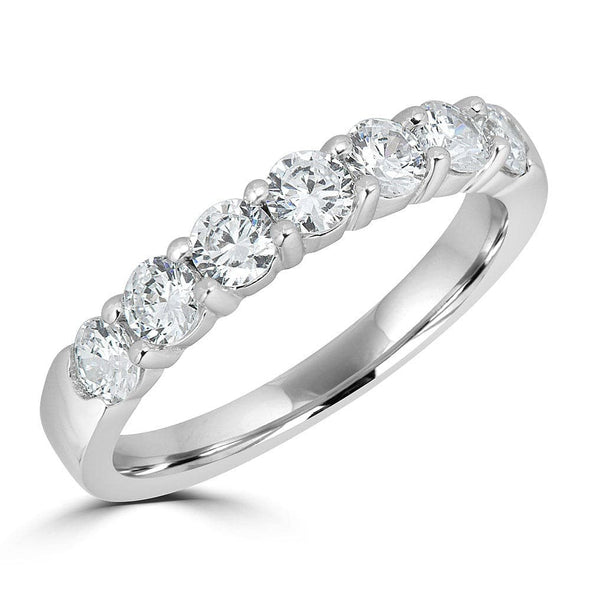 Sincerely Springer's Wedding Band 14K White Gold Classic Seven Diamond Shared Prong Band 6.5 / 1.00
