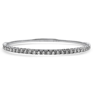 Sincerely Springer's Bracelet 14k White Gold Diamond Flexible Bangle Bracelet - 2.88ctw