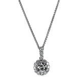 Sincerely Springer's Necklaces and Pendants 14k White Gold Halo Diamond Pendant .95ctw