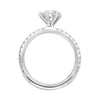 Sincerely Springer's Engagement Ring 14k White Gold Round 6-Prong Solitaire Engagement Setting with Diamond Band 6.5mm / 6.5