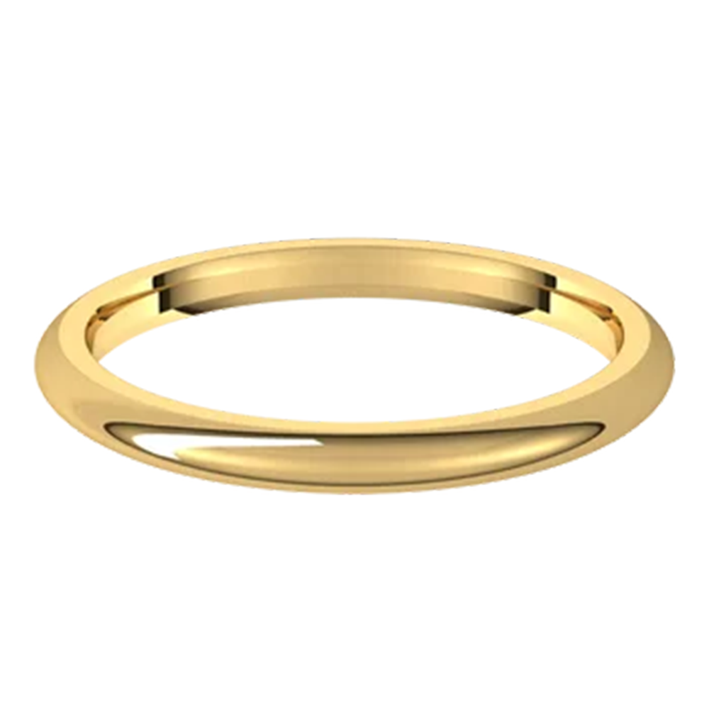 2mm comfort top fit wedding band