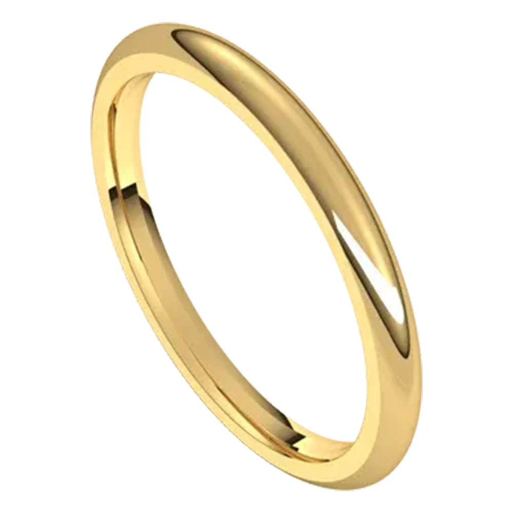 Sincerely Springer's Wedding Band 14k Yellow Gold 2mm Comfort Fit Half Round Wedding Band 6