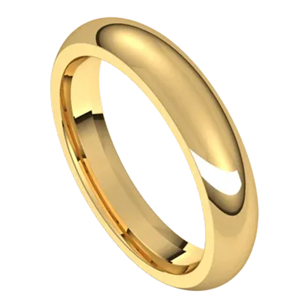 Sincerely Springer's Engagement Ring 14k Yellow Gold 4mm Comfort Fit Half Round Wedding Band