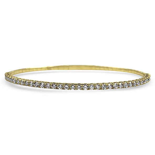 Sincerely Springer's Bracelet 14k Yellow Gold Diamond Flexible Bangle Bracelet - 1.50ctw