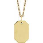 Sincerely Springer's Necklaces and Pendants 14K Yellow Gold Engravable Pendant Tag and Chain