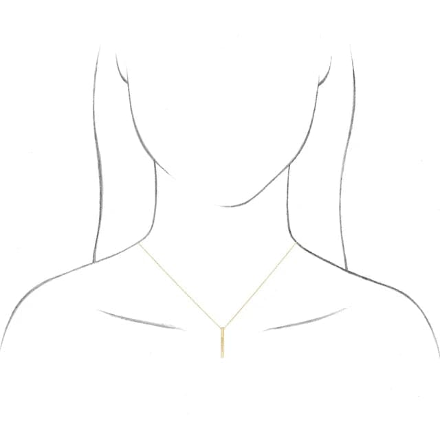 Sincerely Springer's Necklaces and Pendants 14K Yellow Gold Engravable Vertical Bar Pendant and Chain