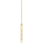 Sincerely Springer's Necklaces and Pendants 14K Yellow Gold Engravable Vertical Bar Pendant and Chain