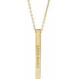 Sincerely Springer's Necklaces and Pendants 14K Yellow Gold Engravable Vertical Bar Pendant and Chain