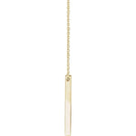 Sincerely Springer's Necklaces and Pendants 14K Yellow Gold Engravable Vertical Bar Pendant and Chain