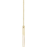 Sincerely Springer's Necklaces and Pendants 14K Yellow Gold Engravable Vertical Bar Pendant and Chain