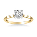 Sincerely Springer's Engagement Ring 14k Yellow Gold Round Solitaire Engagement Setting with White Gold Head 6.5mm / 6.5