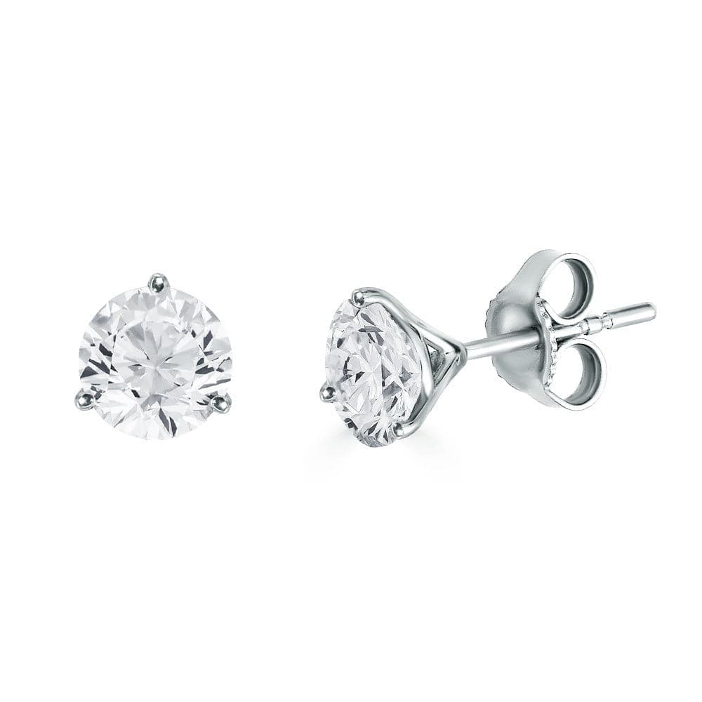 Sincerely Springer's Earring Sincerely Springer's White Gold Three-Prong Martini Diamond Stud Earrings