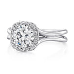 Springer's Bridal Engagement Ring Diamond Silhouette Setting 18k White / 6.5mm / 6.5