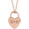 Springer's Collection Necklaces and Pendants 14K Rose Gold Engravable Heart Locket Necklace