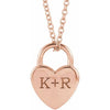 Springer's Collection Necklaces and Pendants 14K Rose Gold Engravable Heart Locket Necklace