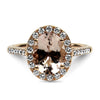 Springer's Collection Ring 14k Rose Gold Morganite and Diamond Halo Ring 6