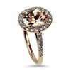 Springer's Collection Ring 14k Rose Gold Morganite and Diamond Halo Ring 6