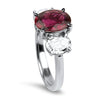 Springer's Collection Ring 14k White Gold Christopher Designs Rubellite Tourmaline and Diamond Three Stone Ring 6.25