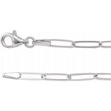 Springer's Collection Necklaces and Pendants 14k White Gold Elongated Link "Paperclip" Chain Necklace