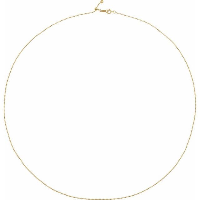 Springer's Collection Necklaces and Pendants 14k Yellow Gold Adjustable Ball Chain