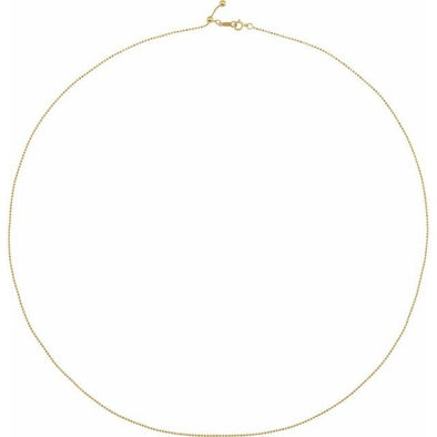 Springer's Collection Necklaces and Pendants 14k Yellow Gold Adjustable Ball Chain