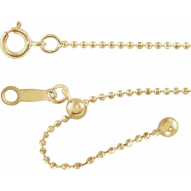 Springer's Collection Necklaces and Pendants 14k Yellow Gold Adjustable Ball Chain