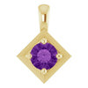 Springer's Collection Necklaces and Pendants 14k Yellow Gold Amethyst Geometric Pendant