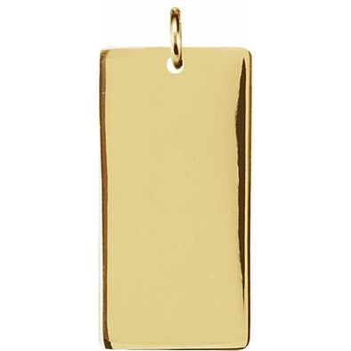 Springer's Collection Necklaces and Pendants 14K Yellow Gold Engravable Rectangular Pendant
