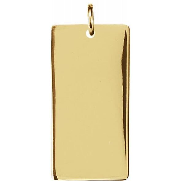 Springer's Collection Necklaces and Pendants 14K Yellow Gold Engravable Rectangular Pendant
