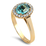 Springer's Collection Ring 18K Rose Gold Zircon and Diamond Halo Ring 6.25