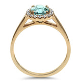 Springer's Collection Ring 18K Rose Gold Zircon and Diamond Halo Ring 6.25