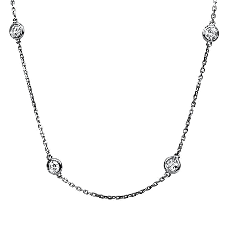 Springer's Collection Necklaces and Pendants 18k White Gold Diamond By The Yard Necklace