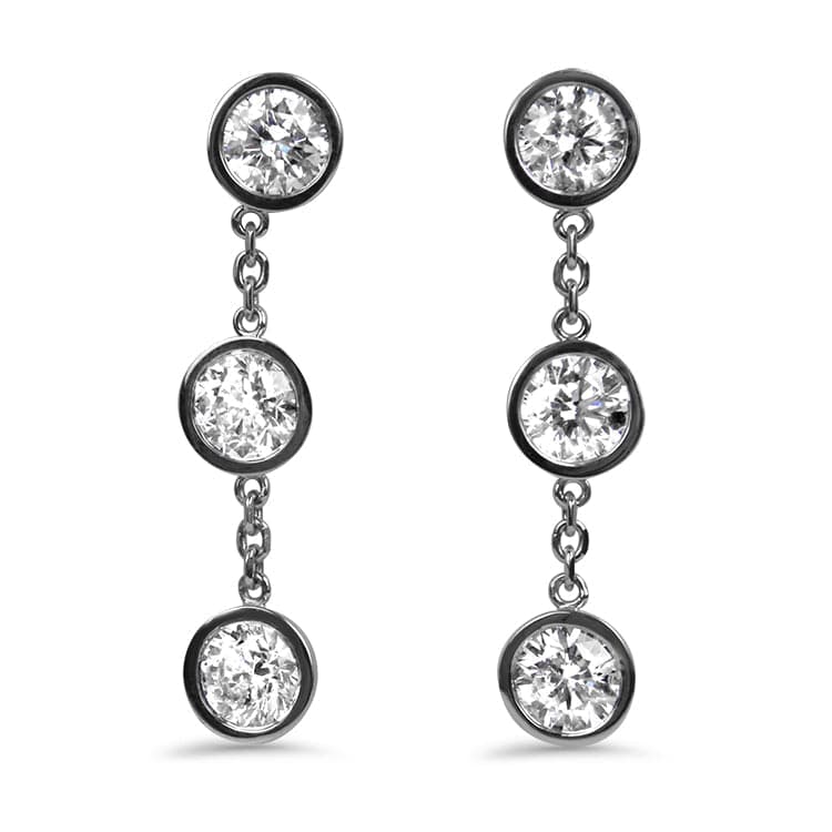 Springer's Collection Earring 18k White Gold Diamond Drop Earrings