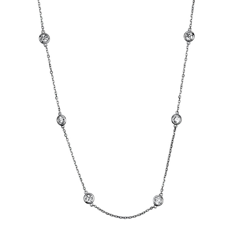 18KT White Gold Diamond Medallion Necklace - Necklaces - Shop by