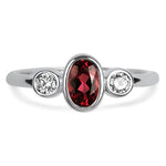 Springer's Collection Ring 18K White Gold Pink Tourmaline and Diamond Bezel Ring 6.25