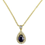 Springer's Collection Necklaces and Pendants 18k Yellow Gold Blue Sapphire and Diamond Necklace