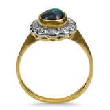 Springer's Collection Ring 18k Yellow Gold Edwardian Opal and Diamond Ring 6