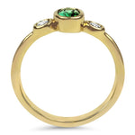 Springer's Collection Ring 18K Yellow Gold Green Tourmaline and Diamond Bezel Ring 6.25