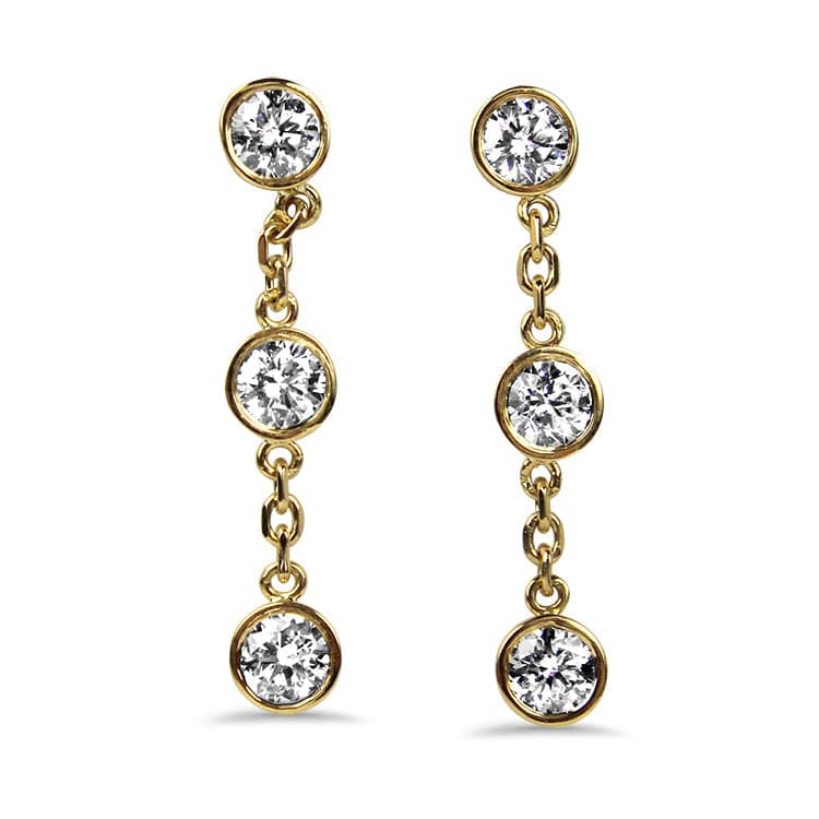 Springer's Collection Earring 18k Yellow Gold Pair of Diamond Drop Earrings