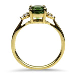 Springer's Collection Ring 18k Yellow Gold Tourmaline and Diamond Seven Stone Ring 6.25