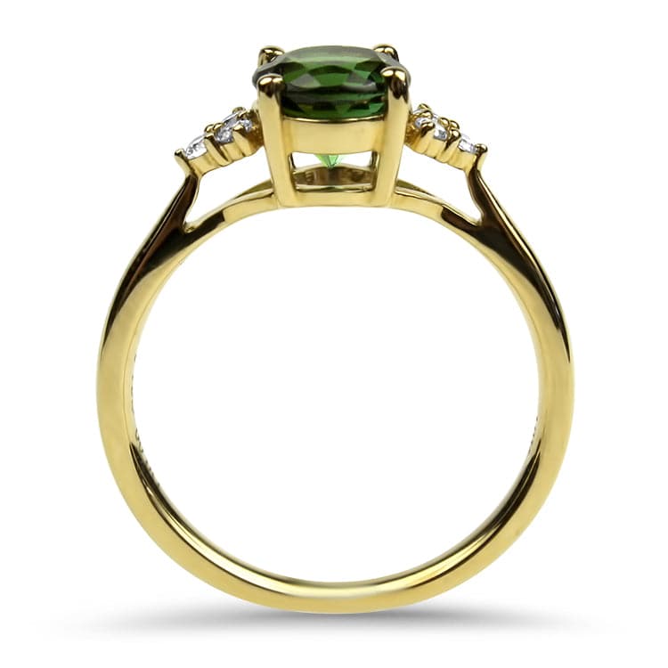 Springer's Collection Ring 18k Yellow Gold Tourmaline and Diamond Seven Stone Ring 6.25