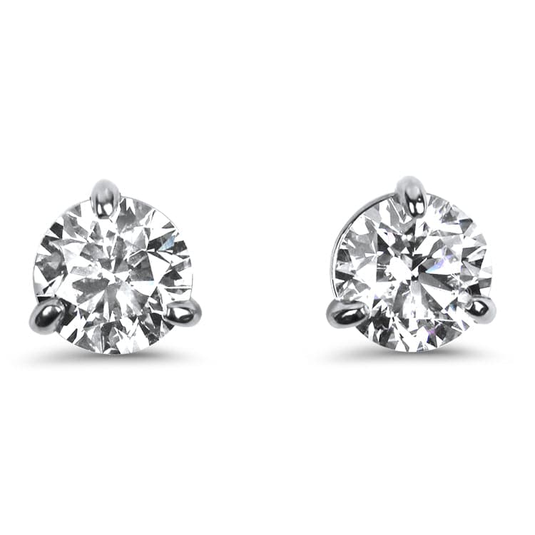 Springer's Collection Earring 3.01ctw Three-Prong Platinum Diamond Studs