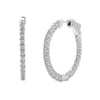 Springer's Collection Earring Classic Inside-Out Round Diamond Hoop Earrings - White Gold 2.00ctw