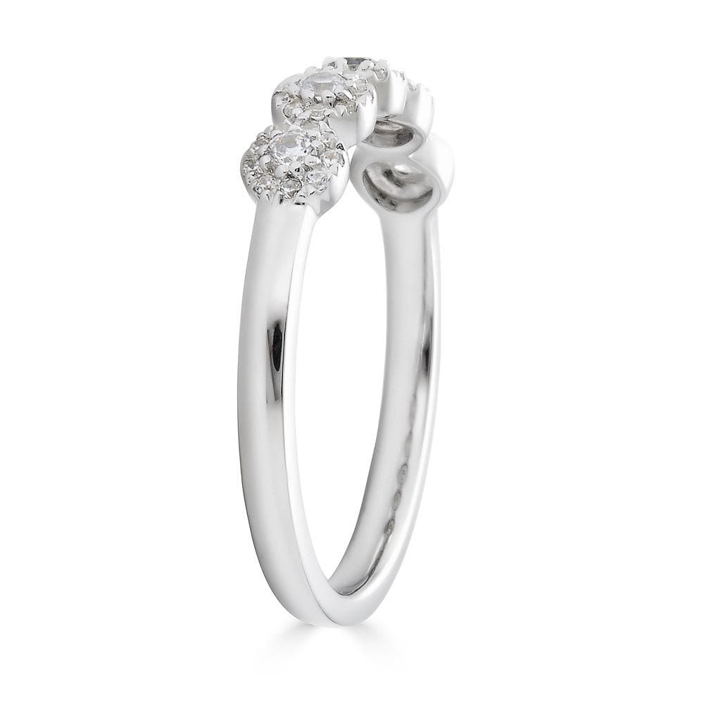 Springer's Collection Wedding Band Diamond Halo Band - White Gold 6.5